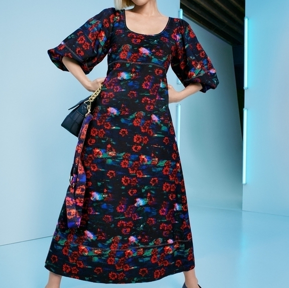 NWT Rachel Comey Target Empire Waist Maxi Floral Dress Women's Size 2 Pockets - Picture 1 of 8